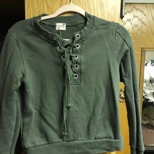 dark green tie sweater